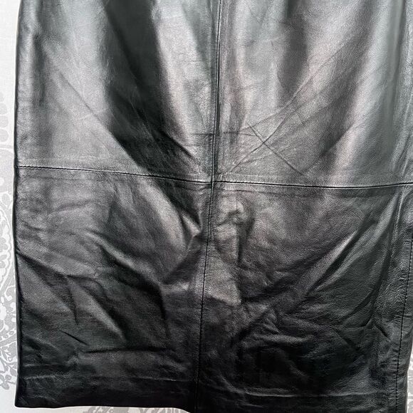 Clothes by Revue Black Leather Pencil Skirt Size 4 Punk Bikercore - Picture 9 of 9